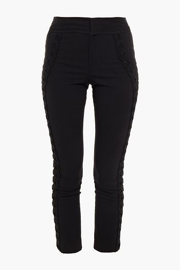 ISABEL MARANT Jobi bead-embellished cotton-blend slim-leg pants