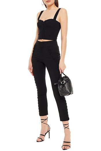 ISABEL MARANT Jobi bead-embellished cotton-blend slim-leg pants