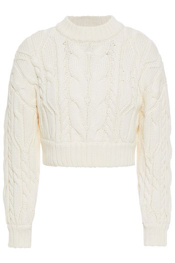 ZIMMERMANN Cropped cable-knit cotton-blend sweater
