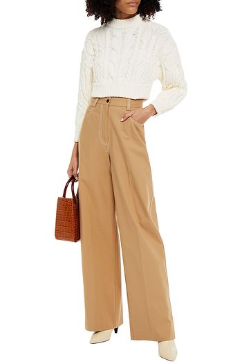 ZIMMERMANN Cropped cable-knit cotton-blend sweater