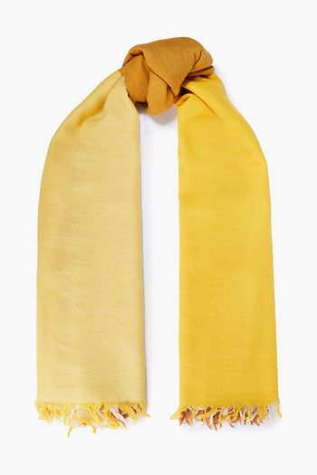 CHAN LUU Frayed color-block wool scarf