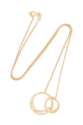 CORNELIA WEBB 24-karat gold-plated sterling silver crystal necklace