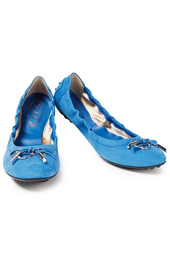 TOD'S Verzierte Ballerinas aus Veloursleder