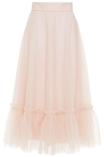 ZIMMERMANN Wavelength ruffled point d'esprit midi skirt