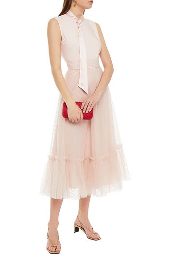 ZIMMERMANN Wavelength ruffled point d'esprit midi skirt