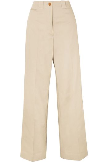 BURBERRY Hose mit weitem Bein aus Twill aus einer Baumwollmischung
