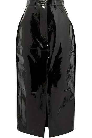 SOLACE LONDON Patent-leather midi skirt