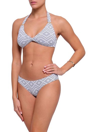 MELISSA ODABASH Africa printed stretch-piqué low-rise bikini briefs