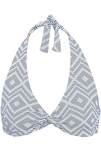 MELISSA ODABASH Africa twist-front stretch-piqué halterneck bikini top