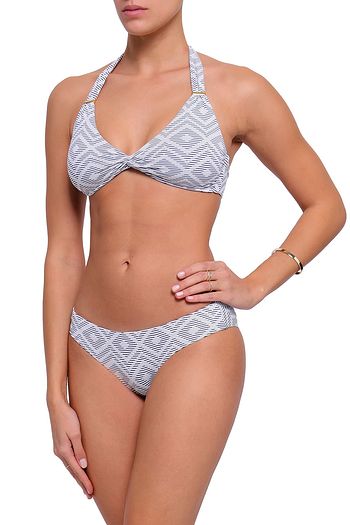 MELISSA ODABASH Africa twist-front stretch-piqué halterneck bikini top