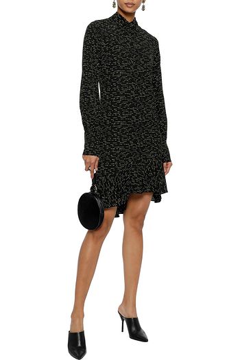 DEREK LAM 10 CROSBY Asymmetric printed silk-jacquard mini dress