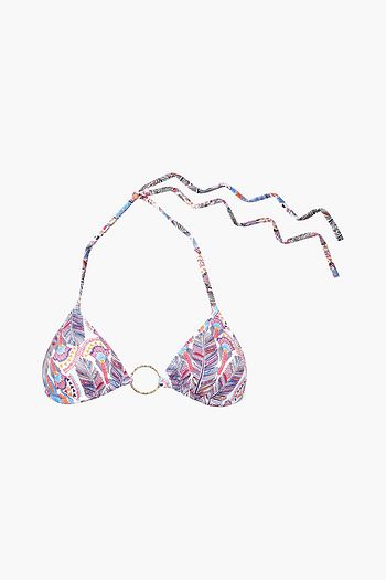 MELISSA ODABASH Miami ring-embellished printed triangle bikini top