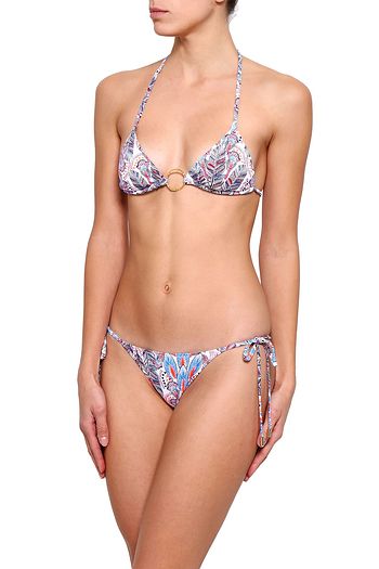 MELISSA ODABASH Miami ring-embellished printed triangle bikini top