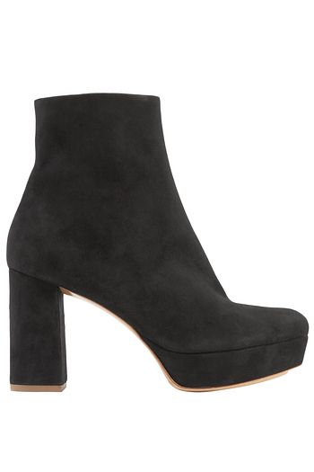 MANSUR GAVRIEL Ankle Boots aus Veloursleder mit Shearling-Futter und Plateau
