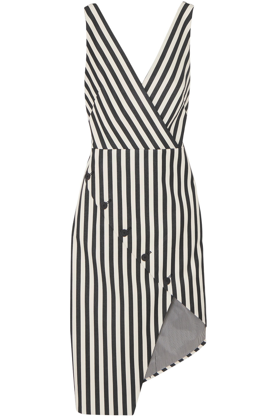 Woman Marceau Asymmetric Striped Cotton-blend Dress