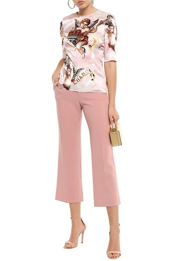 DOLCE & GABBANA Printed stretch-silk satin top