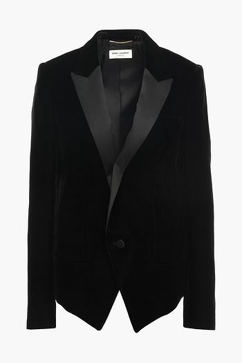 SAINT LAURENT Satin-trimmed velvet blazer