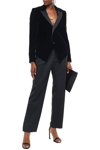 SAINT LAURENT Satin-trimmed velvet blazer