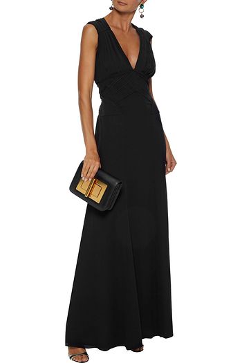 LANVIN Pleated washed-silk gown
