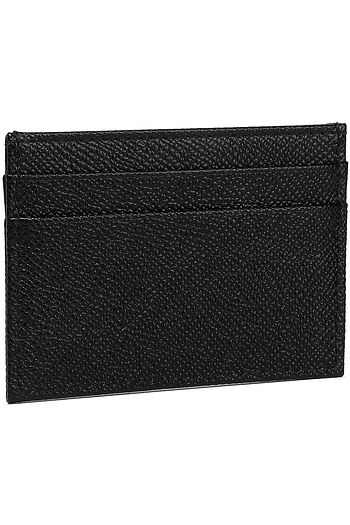 DOLCE & GABBANA Appliquéd textured-leather cardholder