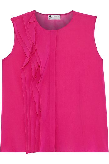 LANVIN Ruffled silk-blend top