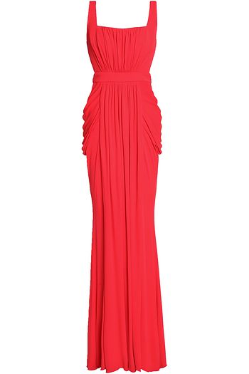 ALEXANDER MCQUEEN Draped cutout crepe de chine gown