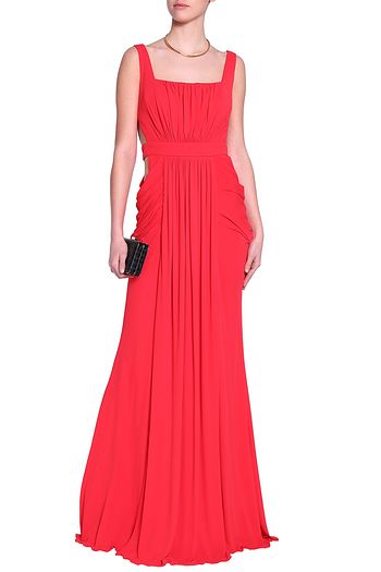 ALEXANDER MCQUEEN Draped cutout crepe de chine gown