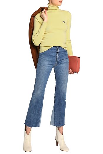 SEE BY CHLOÉ Appliquéd cotton-blend turtleneck top