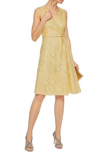 VALENTINO Wrap-effect embroidered cotton and silk-blend gauze dress