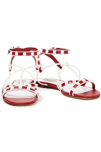 VALENTINO GARAVANI Rockstud zweifarbige Sandalen aus Leder