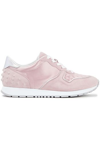 TOD'S Sneakers mit Einsätzen aus gestepptem Veloursleder und Leder mit Nieten