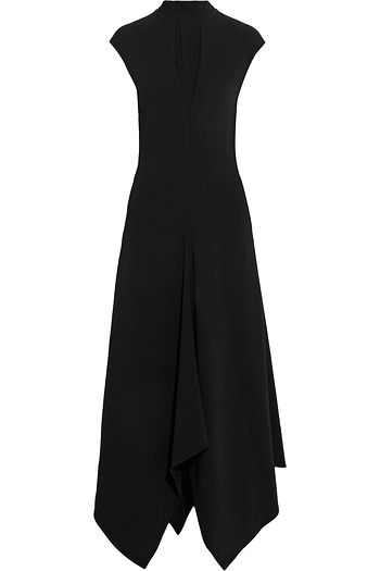 PROENZA SCHOULER Asymmetric tie-neck pleated crepe maxi dress