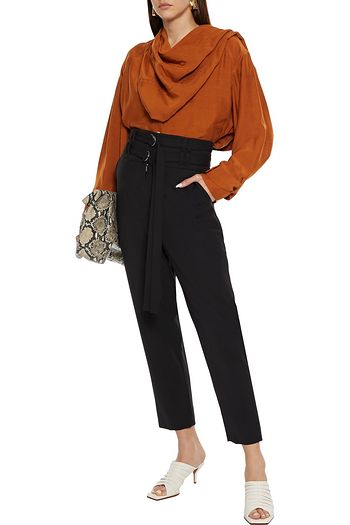 PROENZA SCHOULER Belted wool-blend twill tapered pants