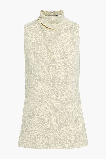 PROENZA SCHOULER Knotted printed stretch-cady top