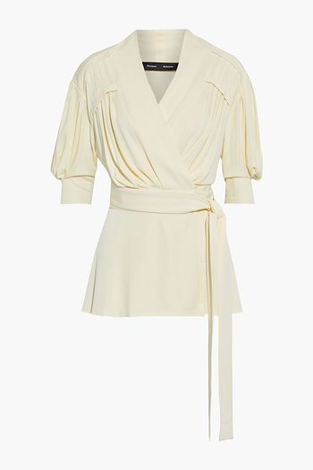PROENZA SCHOULER Pleated crepe-jersey wrap top
