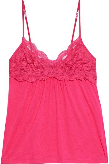 EBERJEY India lace-paneled stretch-jersey camisole