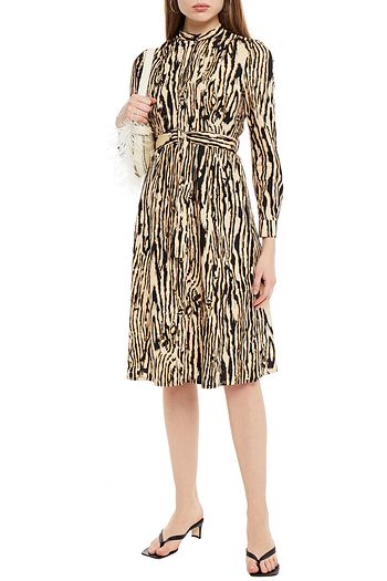 BAUM UND PFERDGARTEN Aena belted printed cotton-poplin midi shirt dress