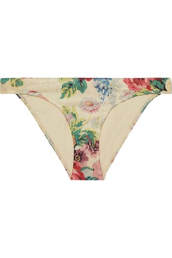 ZIMMERMANN Melody floral-print metallic low-rise bikini briefs