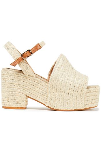 CASTAÑER Xiana leather-trimmed braided jute platform sandals
