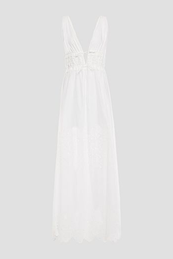 JONATHAN SIMKHAI Waverly gathered broderie anglaise cotton maxi dress