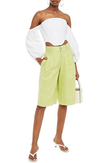 NICHOLAS Amy pleated linen shorts