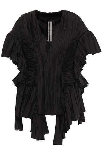 RICK OWENS Ruched ruffled cupro jacket