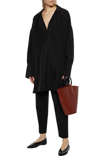 THE ROW Darma gathered silk crepe de chine tunic