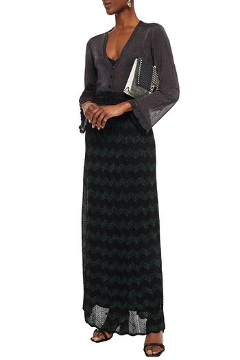 M MISSONI Metallic crochet-knit maxi skirt