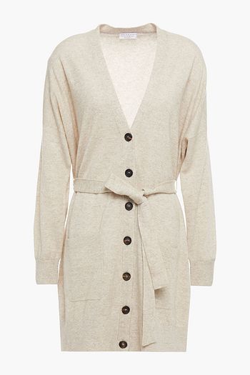 BRUNELLO CUCINELLI Cardigan aus einer melierten Kaschmir-Leinenmischung