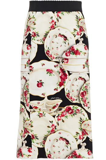 DOLCE & GABBANA Rock aus Stretch-Crêpe mit Print
