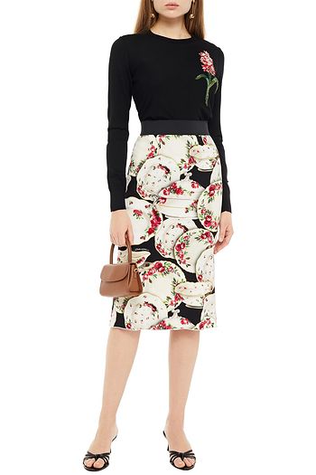 DOLCE & GABBANA Rock aus Stretch-Crêpe mit Print