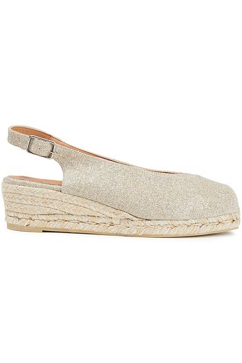 CASTAÑER Dosalia metallic canvas espadrille wedge sandals