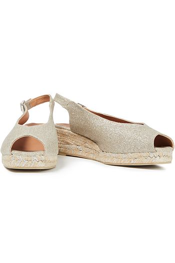 CASTAÑER Dosalia metallic canvas espadrille wedge sandals