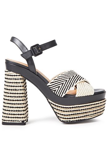 CASTAÑER Analia leather-trimmed canvas platform sandals